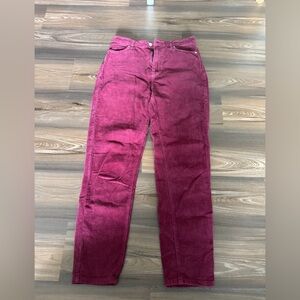 Women's Corduroy Jeans Deep Red maroon burgundy